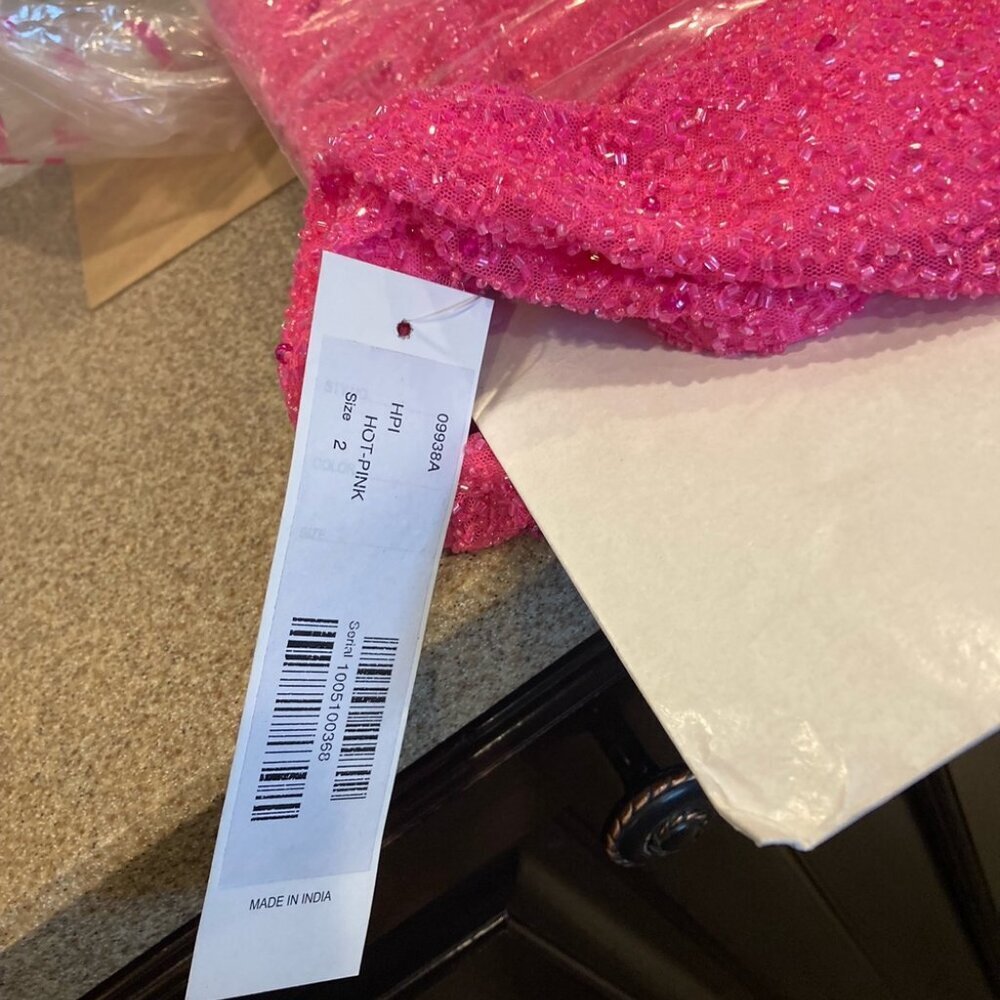 NWT Jovani 09938ASC Homecoming Dress Hot Pink Size 2 - Picture 7 of 11